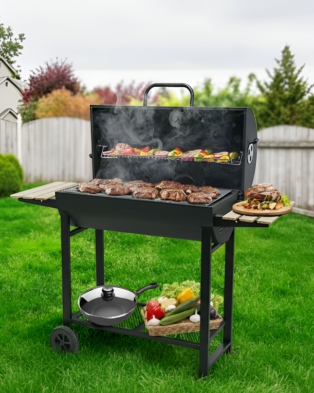 BlackHearth YardMaster Barrel Charcoal Cart Grill